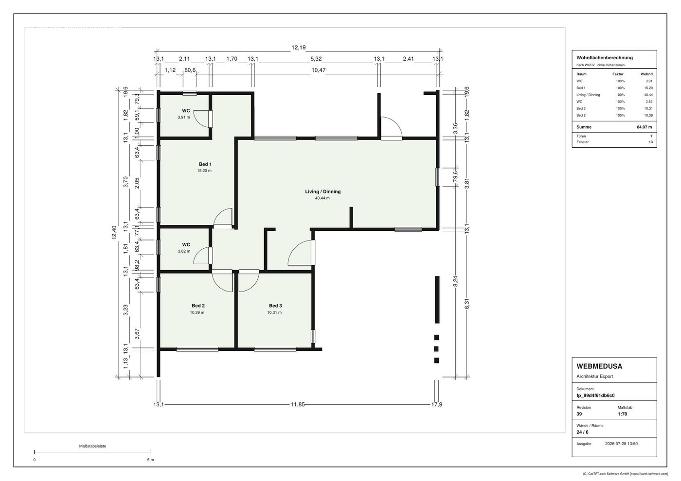 Normierter digitaler Grundriss